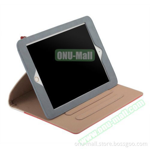 OEM Service Business Style Leather Protective Case for iPad Air 2 with 3 Gears Holder